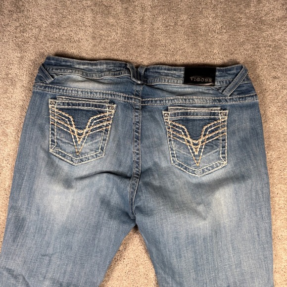 Vigoss The Dublin Flare Jeans Plus Womens 22x34 Medium Wash Distressed - Picture 12 of 14